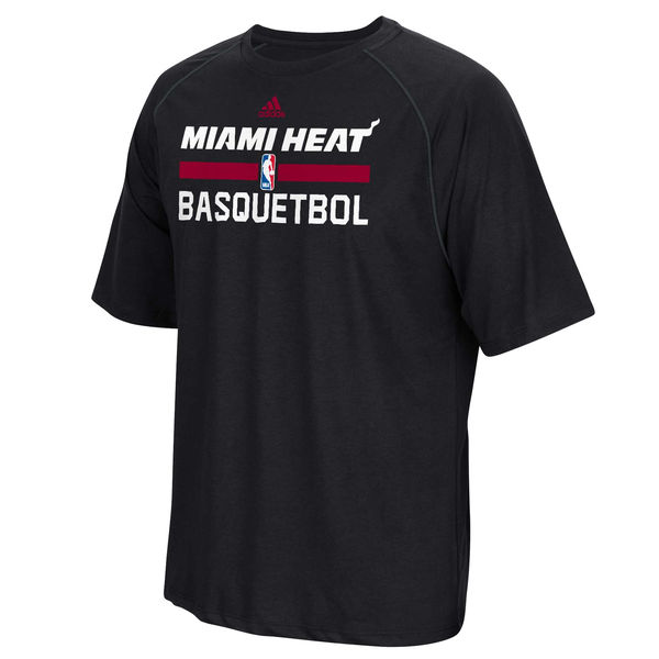 NBA Men Miami Heat adidas Noches EneBeA Practicewear Performance TShirt Black->->Sports Accessory